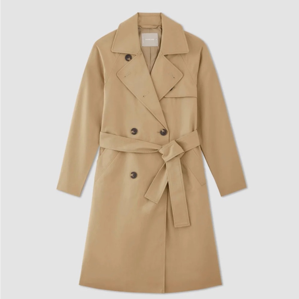 Everlane Double-Breasted Tan Trench Coat